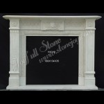 FG-315, Carved White Marble Indoor Fireplace Mantel