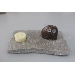 Pebble stone owl tealight set