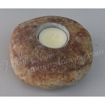 Natural stone tealight stone candle holder