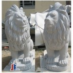 Custom granite lion sculptures