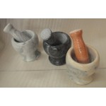 Marble material mortar and pestles