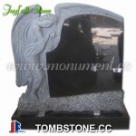 MS-014, Black granite angel tombstone
