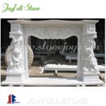 FS-318, White luxury marble fireplace mantel