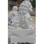 Marble foo dog animal sculptures