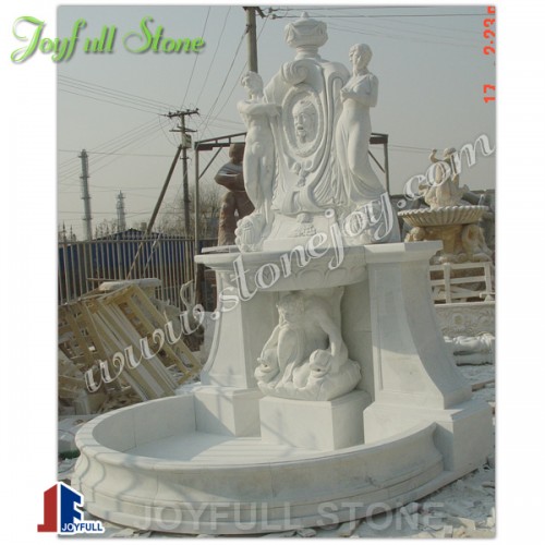 GFS-126, white marble lady fountain sculpture