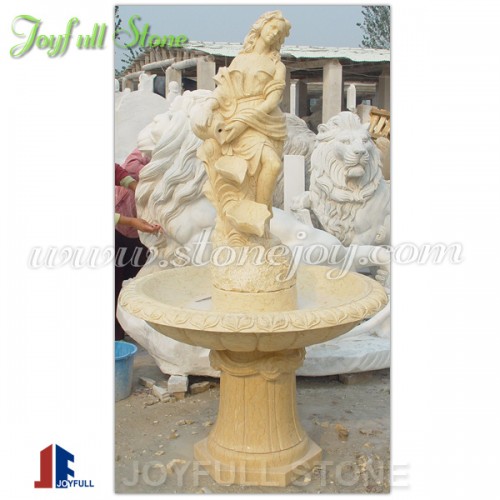 GFS-126, white marble lady fountain sculpture