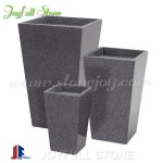 Polished granite tall taper planters