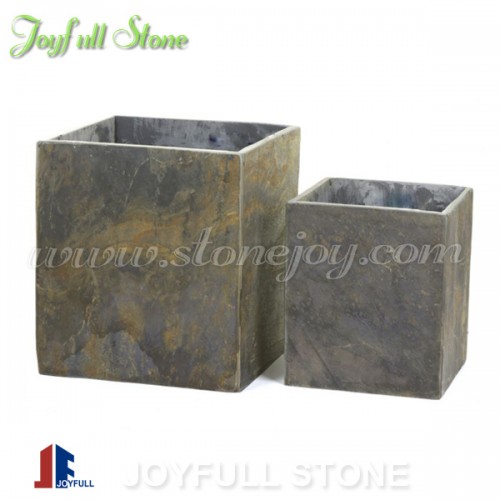 Polished granite tall taper planters