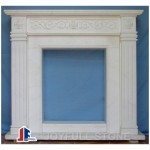 FM-017, White Marble Simple Indoor Fireplace Frame