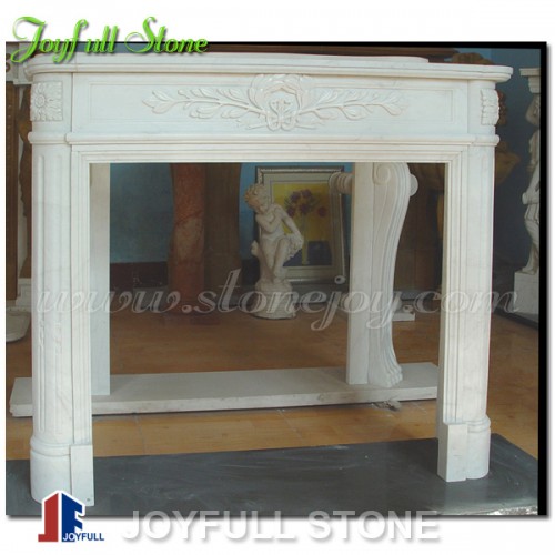 FM-030, Modern White Stone Fireplace Surrounds