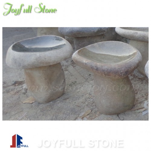 Boulder stone birdbath