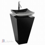 SL-071 Black stone pedestal sink