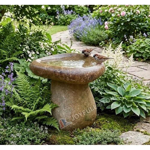 Boulder stone river stone birdbath