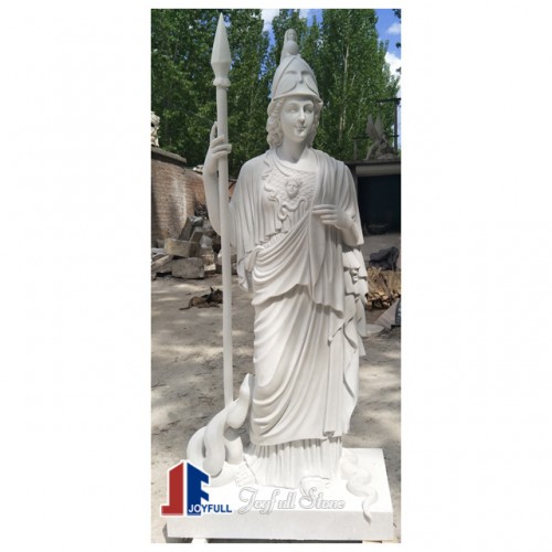 Antigua estatua de soldado de mármol blanco de Grecia