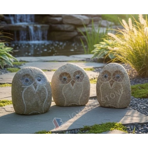 Wholesale cobble stone owls ornaments