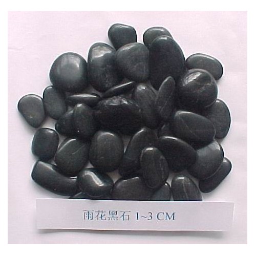 Polished Black stone pebbles for landscaping