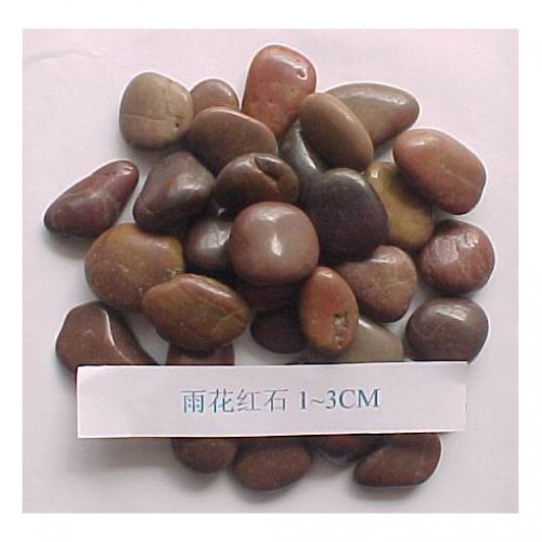 Red stone pebbles for landscaping