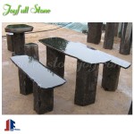 Basalt stone bench table set furnitures