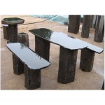 Basalt stone bench table set furnitures