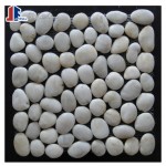 White pebble tile for floor and wall