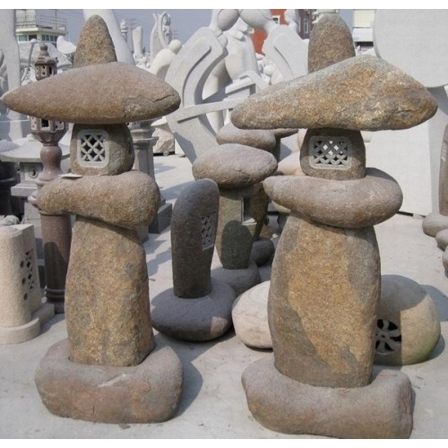Boulder stone lanterns