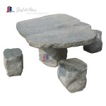 Green marble table set furnitures for garden landscaping