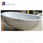 Freestanding white marble bath tub for bathroom