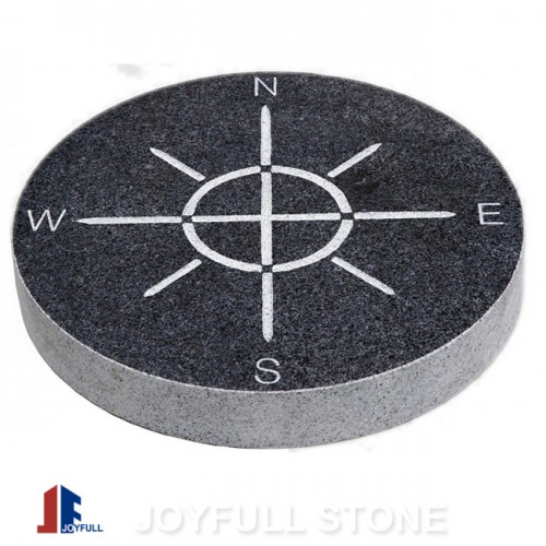 Stone granite compass stepping stones for garden