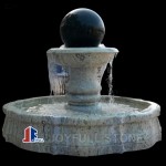 Black marble sphere fountain