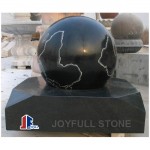Absolute black granite rolling sphere water fountain