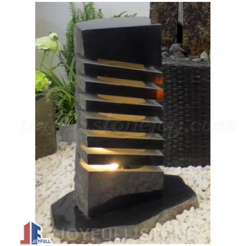 Black basalt stone lantern lamps garden light