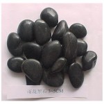 Black stone pebbles