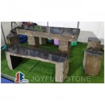 Basalt stone bench table set furnitures