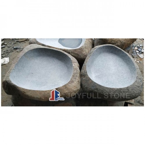 Basalt bird bath for garden decoration