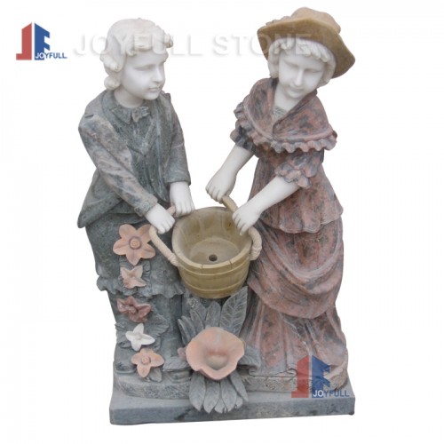 GFS-300, White marble child statue fountain