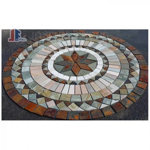 Stone medallion floor stone pattern pavings