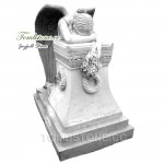 MS-046, White marble angel monument