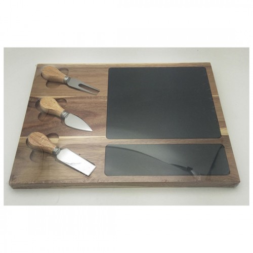 Slate and wood cheese board slate plates