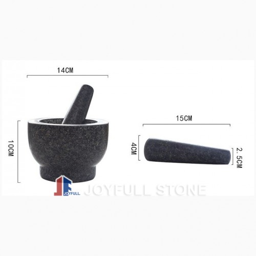 Herb and spice tools stone mortar and pestle polished