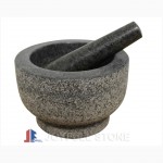 Top quality granite pestle and mortar stone kitchenware