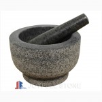 Black marble mortar and pestle