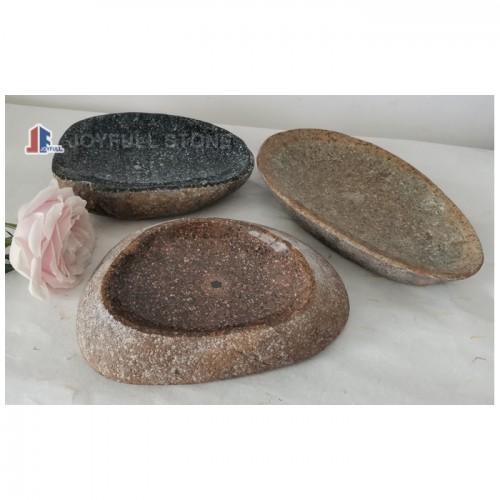 River stone bowls and trays safety for food