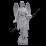 KLE-401, White Marble Garden Winged Angel Statue