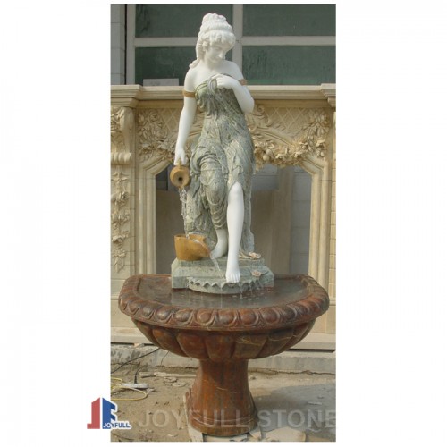 Marble lady fountain for swimming pools