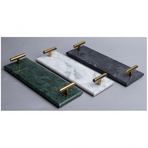Rectangular White Marble Decorative Vanity Tray for Home/Hotel