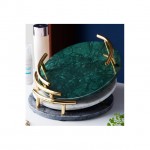 Home Decorative Modern Green Square Marble Serving Tray