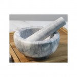 Round White Marble Mortar and Pestle Sets