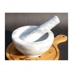 Round White Marble Mortar and Pestle Sets