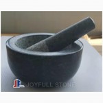 Juegos de mortero y mortero de mármol negro de cocina 