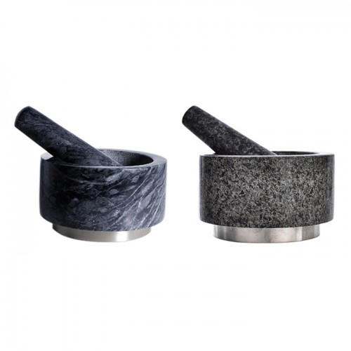 New Design Stone Mortar & Pestle with metal bottom